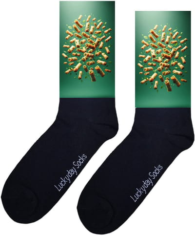 LuckyDay Socks - Loempia sokken - Vietnamese loempia - Grappige Cadeaus voor Dames en Heren - Verjaardag cadeau vrouw en man - Vrolijke sokken - Sokken cadeau - Grappige sokken - Leuke kerst sokken - Leuke dames en heren sokken - Maat 37-44
