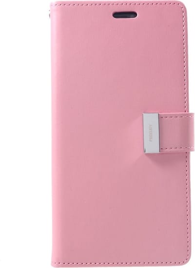 Mercury Goospery Rich Walletcase 7 Pasjes Kunstlederen geschikt voor iPhone XS Max hoesje - Roze