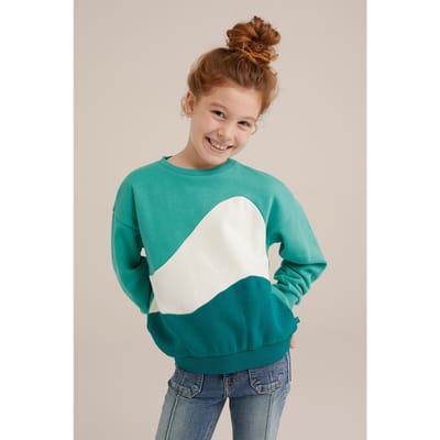 We Fashion Sweater Light Green Maat: 146/152 | Truien Outlet | Unisex | Groen