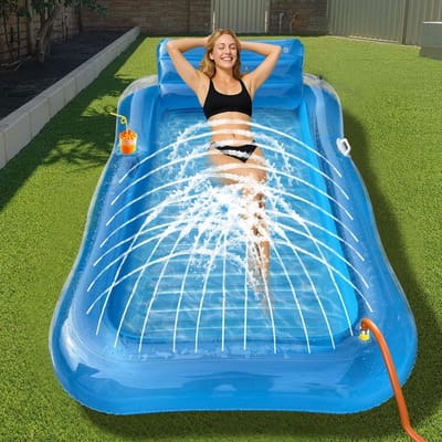 Unyqoos® Luchtmatras voor volwassenen met ingebouwde sproeier en waterhangmat