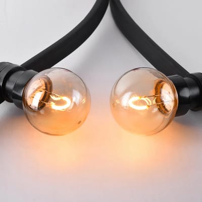 LumenXL lichtsnoer voor buiten 25 meter - 50 1 watt U-vorm filament LED lampen 2200K - IP20 dimmer