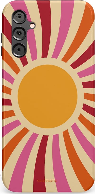 Casetastic Hoesje Geschikt voor Samsung A14 (5G/4G) - Stijlvolle Beschermende Duo-layer Case - Retro licht