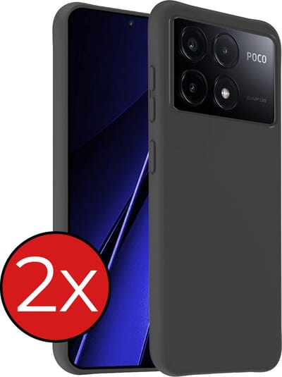 Hoesje - 2 Stuks - Geschikt voor Xiaomi Poco X6 Pro 5G - Sterk & Shockproof - Telefoonhoes - Back Cover - Case Siliconen - Telefoon Hoes - Zwart