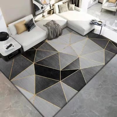 Tapis géométrique en velours pour salon, chambre d'enfant, de chevet, doux, carré et moelleux, décoration de Table et de canapé pour la maison 80x160cm