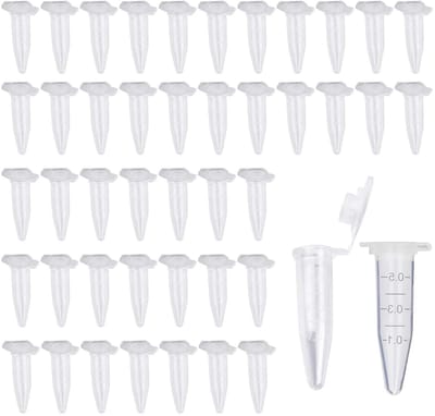 500 Stuks 1 ml Plastic Centrifugebuizen met Puntige Kop - Micro Testbuizen voor Laboratorium, Transparante Gegradueerde Polypropyleen Centrifugebuizen met Platte Deksel