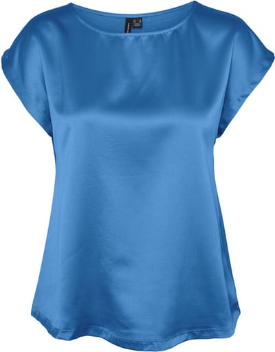 Vero Moda T-shirt Vmmerle Mix Top Wvn Ga Noos 10305151 Ibiza Blue Dames Maat - XS