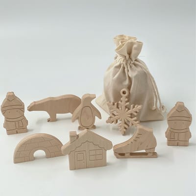 Unieke Houten Winter cadeautjes: Set van 8!