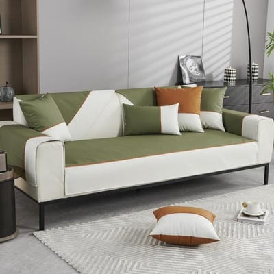 Technologie Lederen Bankhoes Waterdicht Huisdier Antislip Hoekbank Fauteuil Slipcovers Meubelbeschermer Luxe Cushion cover30x50cm groen