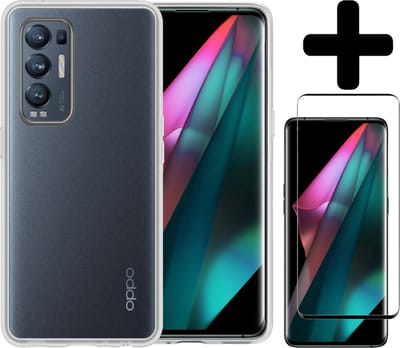 Hoesje - Met Screenprotector - Geschikt voor OPPO Find X3 Neo 5G - Sterk & Shockproof - Back Cover - Siliconen Case - Telefoon Hoes - Telefoonhoesjes - Transparant