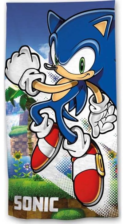 Sonic the Hedgehog - Strandlaken - Badlaken - Handdoek - 70x140Cm - Katoen.