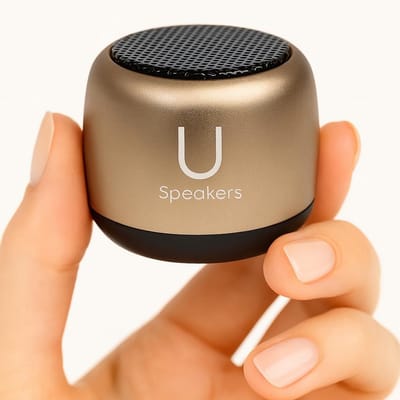 Draagbare Mini Speaker - Draadloze Muziekbox - Muziek Luisteren - Ingebouwde Camera Afstandsbediening - Compact Formaat - Goud