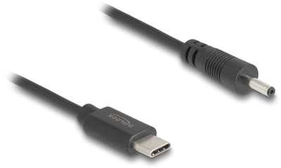USB-C - DC plug kabel | 3,0 x 1,0mm | kabel | max. 5V/0,7A (3,5W) | zwart | 0,25 meter