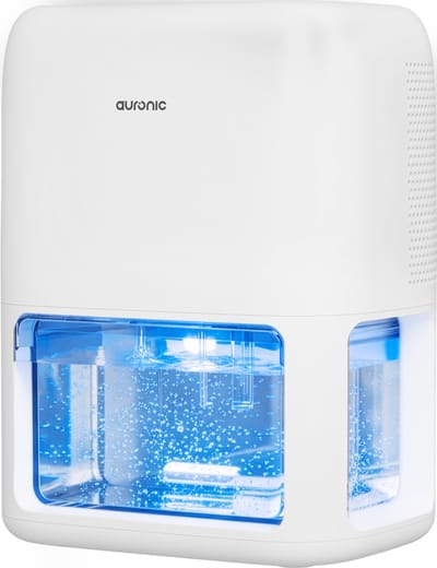 Auronic Luchtontvochtiger - Ontvochtigt 500ml Per Dag - 1,8L Waterreservoir - Woonkamer, Kantoor, Slaapkamer, Babykamer en Meer - Vochtopnemer voor in Huis - Dehumidifier - Wit