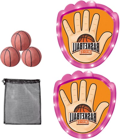 Ballenvangset - Gooi en vang - Buiten spelen - Verstelbare riemen - 2 handschoenen 3 ballen - Rood