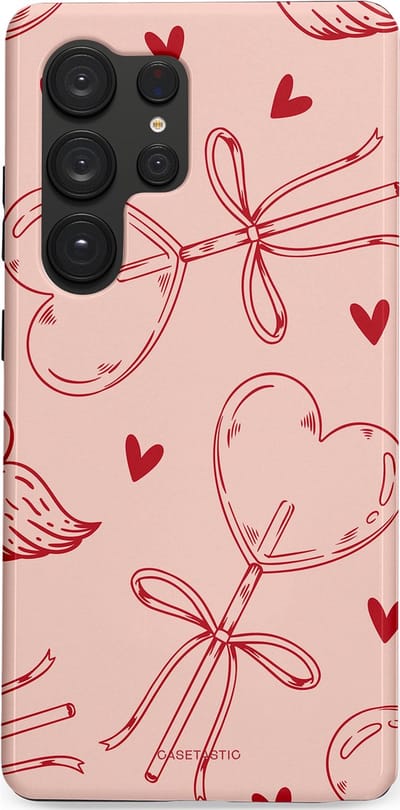Casetastic Hoesje Geschikt voor Samsung S25 Ultra - Stijlvolle Beschermende Duo-layer Case - Zoete strikjes