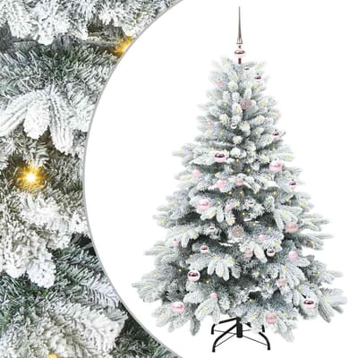 vidaXL - Kunstkerstboom - met - 150 - LED - met - standaard - Wit - 150 - cm - PE - en - PVC