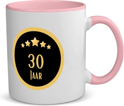 Akyol - 30 jaar koffiemok - theemok roze - Hoera 30 jaar - iemand die 30 jaar is geworden of 30 jaar lang een relatie hebben of getrouwd zijn - verjaardagscadeau - verjaardag - cadeau - kado - geschenk - relatie - trouwdag - jubileum - 350 ML inhoud