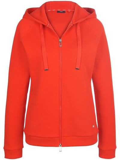 Sweatvest capuchon en lange raglanmouwen Van Joop! rood
