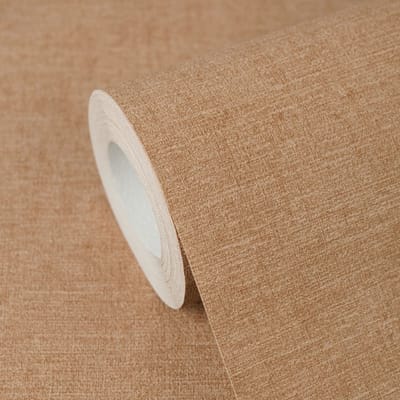 LICHT GLANZEND GEMÊLEERD BEHANG | Textiellook - Bruin Oranje - A.S. Création Cuba II