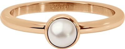 Quiges Stapelring Dames - Vulring - RVS Roségoudkleurig met Kunstparel - Maat 19 - Hoogte 2mm