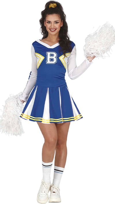 Fiestas Guirca - Cheerleader Blue 14-16 jaar - Carnavalskleding - Carnaval - carnavalskleding 2027 - Carnaval kostuum