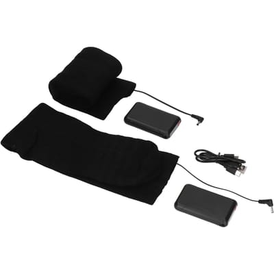 Chaussettes chauffantes double face à température réglable, rechargeables par USB, pour hommes black