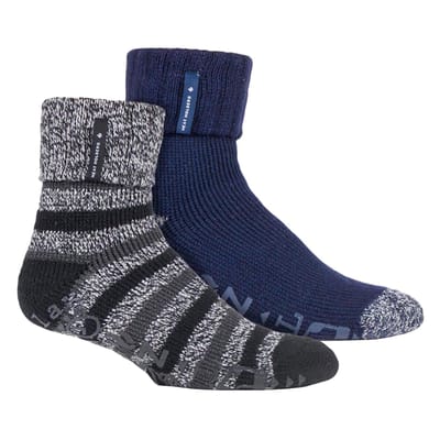 2 Paar Heren Thermische Bed Sokken | Zachte Warme Gezellige Winter Lounge Sokken