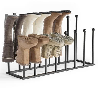 Dailygoods- Schoenenrek Uniek Design - Schoenenrek Metaal - Schoenenopberger Voor 8 Paar Schoenen - Schoenenrek Vrijstaand - Stabiliteit en Duurzaamheid - Antislip Basis