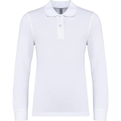 Kariban Kinderpolo lange mouwen K269 - White - 10/12 Y (10/12 ans)