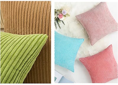 Decoratieve Kussenhoes van Corduroy voor Sofa en Stoel, Donkerroze 40x40 cm, Ideaal voor Woonkamer en Slaapkamer