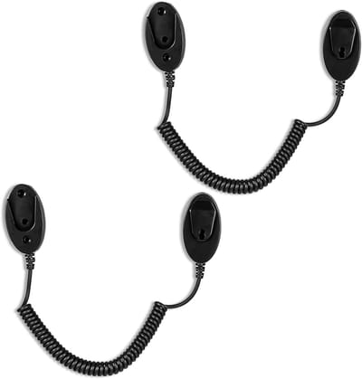Magnetische Houder voor Afstandsbediening met Veerkabel, Zelfklevende Anti-Verlies Oplossing voor TV en Apparatuur, 2 Stuks