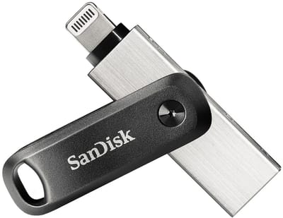 SANDISK iXpand Flash Drive Go – USB-stick smartphone/tablet – Zwart, Zilver – 64 GB – USB-A 3.2 Gen 1, Apple Lightning