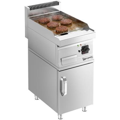 GGM Gastro Elektro Bratplatte - 4,5 kW - Glatt - inkl. Unterbau mit 1 Tür Zilver