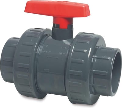 Kogelkraan PVC-U 63 mm lijmmof 16bar DN50 grijs type AK