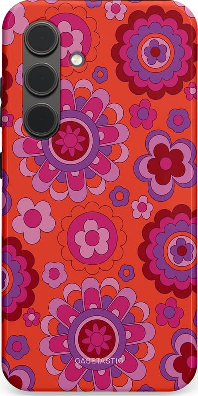 Casetastic Hoesje Geschikt voor Samsung S24 - Stijlvolle Beschermende Duo-layer Case - Retro warmte
