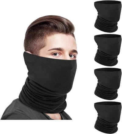 Face Bandanas UV Bescherming [4 Stuks] - Ademend Nek Gaiter, Elastische Sport Sjaal voor Fietsen en Buitensporten, Naadloze Balaclava voor Mannen en Vrouwen