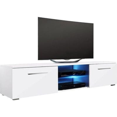 TV meubel TV kast Tenus zonder LED verlichting body wit front hoogglans wit