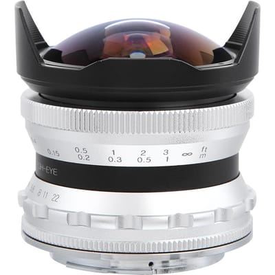 7.5MM F2.8 Objectif Fisheye pour Appareil Photo Hybride Mise à Niveau Optimiser l'Imagerie Monture ENEX en Laiton pour Sony argenté