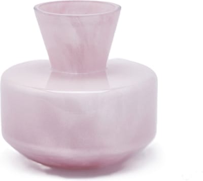 EDG Bloemenvaas Glas Roze D 21 cm H 20 cm Opening 11 cm