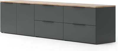 Vicco Wido Wandmeubel – 3 delen Antraciet