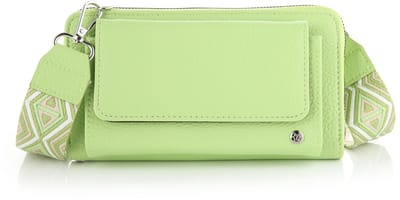 Portemonnee tasje met schouderband -telefoontasje - schoudertas - clutch - festival tas - brede bagstrap - 20 x 11 cm - Groen