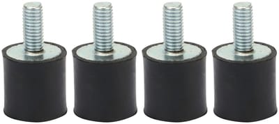 Vibratiedempende Rubber Lagers, 4 Stuks Rubber Isolatoren met Bevestigingsbouten voor Automatische Bootrollen, Schokdempers M3/M5/M6 voor Verbeterde Geluidsisolatie en Stabiliteit