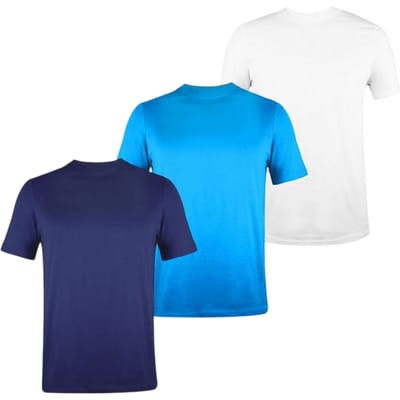 Donnay Effen T-shirt met ronde hals voor heren (set van 3) (Wit/blauw/navy)