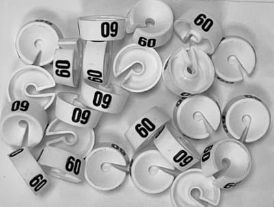 Bleijenberg Maatdopje maat 60 wit - Maataanduiding voor kledinghangers per 25 stuks - Maatringetje Ø 20 mm - Kledinghangers - Kleerhanger - Kapstok - Mark-Brics - wisersizer