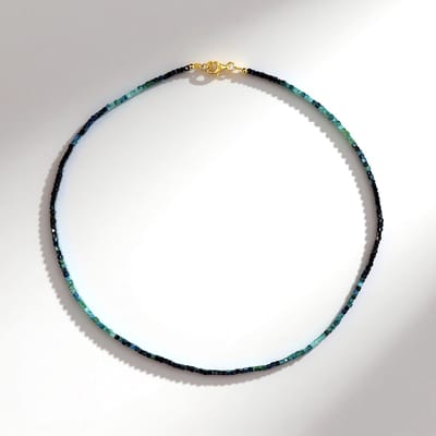 Cavill - Elegante halsketting - 925 Sterling zilver verguld - Indigoliet 22,065 ct facetgeslepen - 45 cm dames natuursteen ketting