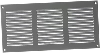 Ventilatierooster - Luchtuitlaat rooster - Luchtcirculatie verbeteren - Met insectenhor - 300x150mm - Grijs