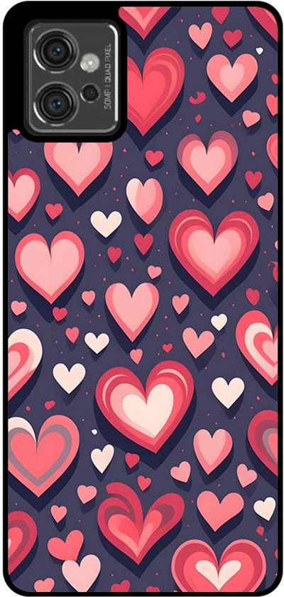 Smartphonica Telefoonhoesje Geschikt voor Motorola Moto G32 met Hartjes Opdruk - TPU Backcover Case With Heart Design geschikt voor Motorola Moto G32