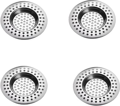 Afvoerzeef Set van 4 - Roestvrij Staal - Voor Spoelbak en Douche - Haarvanger en Snelle Afvoer