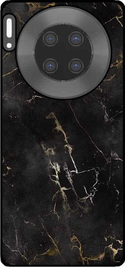 Smartphonica Telefoonhoesje Geschikt voor Huawei Mate 30 Pro met marmer opdruk - TPU backcover case black marble design - Zwart geschikt voor Huawei Mate 30 Pro