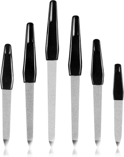 Nagelvijl set van 6 stuks - nagelpolijstset voor nagelverzorging - lange handgreep - manicure en pedicure accessoires - slijtvast en wasbaar - 6 maten.